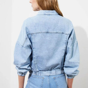 Oem Women's <b>Denim</b> Jean <b>Cropped</b> <b>Jacket</b> Women Casual Outwear Fall <b>Jacket</b> <b>Denim</b> Button Up Coat Oversize <b>Denim</b> <b>Jacket</b> For Ladies - Product Image 2
