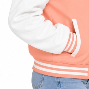 Veste universitaire pour femme bicolore décontractée classique à boutons sur le devant, col côtelé rayé, manches longues, col boutonné, grande taille, pour l'automne - Product Image 6