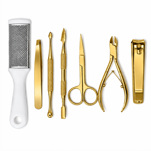 Kit de manucure professionnel 7 en 1 en acier inoxydable, outils de manucure de luxe durables, ensemble portable pour adultes avec coupe-ongles et ciseaux - Product Image 5