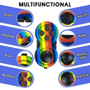 Gioco Antistress Originale con 8 Funzioni, Controller Classico Gommato per Fidget Cube con Cordino, Ottimo per la Concentrazione - Product Image 2