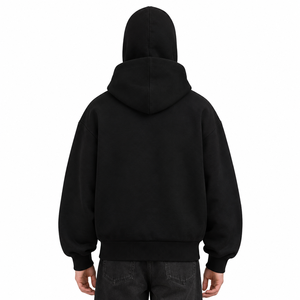 OEM – Blouson décontracté pour homme avec double capuche cagoule, en polyester et coton, fermeture éclair intégrale, coupe oversize et confortable - Product Image 2