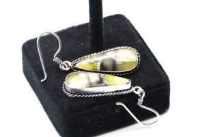 Natural Agate <b>Hoop</b> <b>Earrings</b> with German <b>Silver</b> – Handmade Gemstone <b>Hoop</b> Jewelry for Women - Product Image 3
