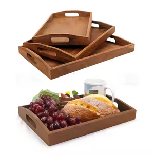 Wooden <b>Breakfast</b> Food <b>Tray</b> Acacia Wood Serving <b>Tray</b> with Handles by Decor World Expo - Product Image 1