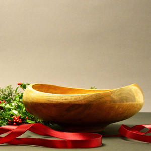 Ensemble de bols en bois personnalisés avec ustensiles, grands bols de service artisanaux en bois de manguier faits à la main, salades, fruits, cuisine et table à manger - Product Image 2