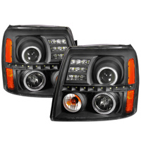 Projecteurs LED Halo noirs pour Cadillac Escalade 2002-2006, lampes L+R
