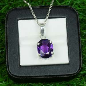 Colgante Vintage de Amatista en Plata de Ley 925, Joyería de Piedras Preciosas Naturales, Regalo para Mujeres, Hermanas o Hijas - Product Image 1