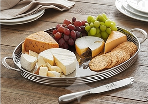 Deluxe Mirror Polished Metal Serving <b>Tray</b> <b>Large</b> Size Silverware Food <b>Tray</b> Elegant Design Dishwasher Safe Residential Weddings - Product Image 4