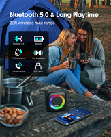 Mini haut-parleur portable sans fil avec cordon, lumière LED RGB, étanche, son stéréo clair, idéal pour les voyages et les activités de plein air