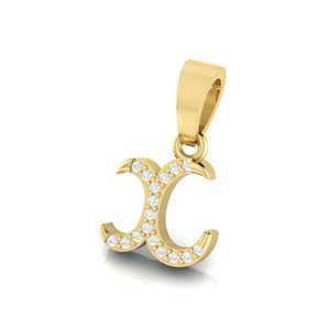 925 <b>Silver</b> Lab Grown Diamond Alphabet Pendant <b>Initial</b> X Design <b>Necklace</b> Charm for Women Girls Birthday Anniversary Gift - Product Image 3