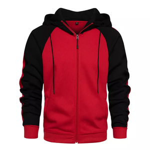 Sweat-shirt à capuche zippé pour homme, couleur unie, coupe décontractée, 100% coton French Terry, vêtement d'automne, modèle uni 350 GSM - Product Image 3