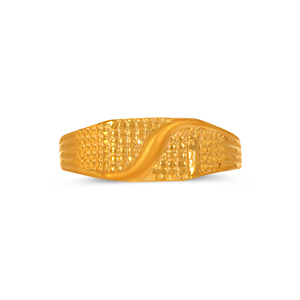 Contour Gleam Men's Gold <b>Ring</b> Premium 10K Yellow Gold Textured Wave Design Men's <b>Ring</b> Modern <b>Dome</b> Band Elegant Wedding <b>Ring</b> - Product Image 3