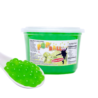 Topverkoop Pinshan Merk Gemaakt in Taiwan Bubble Tea Ingrediënten Transparante Roze Plastic Bak Fruit Smaak Popping Boba 950g 8