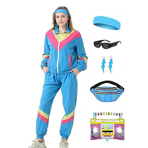 Women Casual Two Piece Jogger Set Color Block Windbreaker Jacket and <b>Pants</b> Sportswear - Product Image 1