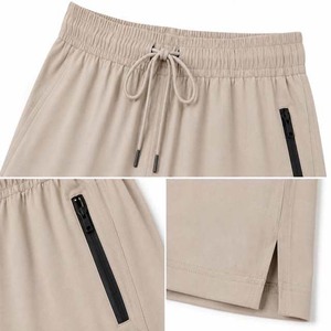 Men's Solid Color Cotton Drawstring Shorts Casual Mid <b>Waist</b> With Pockets Breathable Woven Style - Product Image 6