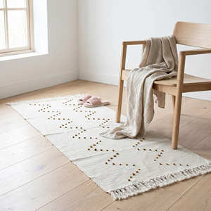 Bohemian Cotton Area Rug with <b>Large</b> Geometric Diamond Pattern for Living Room, Bedroom & Modern Interior Decoration - Product Image 4