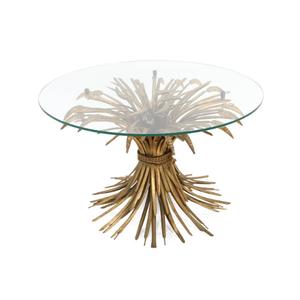 Mesa de centro de alta resistencia, mueble de Metal, marco de Base de hierro, Cubierta superior de vidrio, mesa de café de trigo, lo mejor para decoración de granja - Product Image 3