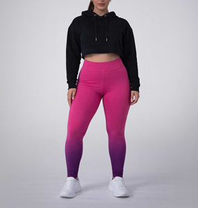 OEM Service Women's High Waist Gym Fitness <b>Set</b> Breathable Yoga Leggings & Crop Oversized Hoodie Solid Top Yoga <b>Set</b> for Women - Product Image 1