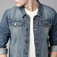 Veste en jean décontractée pour homme en coton 100 % de qualité supérieure, respirante, séchage rapide, avec logo frontal – Vente en gros – Nouveauté très demandée