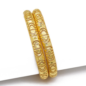 กำไลข้อมือทองชุบ 14K 18K 24K ขายส่ง, กำไลอินเดียแบบดั้งเดิม, กำไลแฟชั่นทองเหลือง, เครื่องประดับทองชุบ Oro Joyeria - Product Image 2