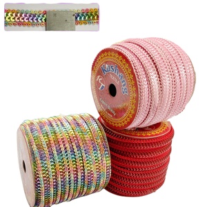 การตัดเย็บ Gimp ถักประดับด้วยเลื่อมลูกไม้ตัดสำหรับการตกแต่งชุดผ้าพันคอและเสื้อผ้าคาทอลิก Tatting - Product Image 1