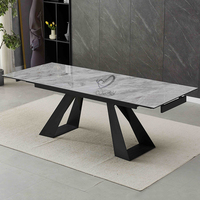 Table à manger haute brillance, style moderne, mobilier de salle à manger, table à manger en céramique pour restaurant