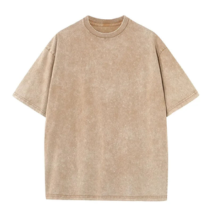 Camiseta con lavado ácido de algodón peinado premium, dobladillos de doble aguja, venta al por mayor, logotipo personalizado, directo de fabricante - Product Image 4