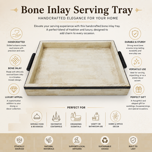 Handcrafted Bone Inlay Serving Tray | Handmade Rectangular Tray | Luxury Decorative Tray | Kitchen Dining Tray | Home Decor <b>Gift</b> - Product Image 5