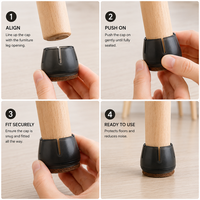 Embouts de pieds de chaise en PVC noir de 20 mm, embouts ronds pour pieds de table et de chaise