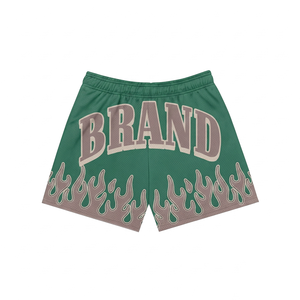 Premium 160 GSM 100% Cotton Mesh <b>Shorts</b> Lightweight <b>Pink</b> Green Solid Eco-Friendly Quick Dry Front Logo Custom Athletic <b>Shorts</b> - Product Image 2