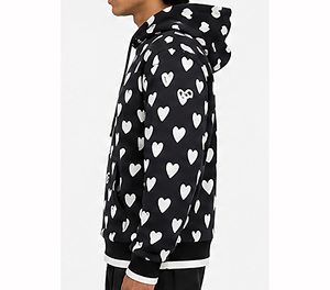 Sweat-shirt à capuche de luxe noir pour homme, coupe oversize, en coton épais, style streetwear hiver, chaud et tendance - Product Image 5