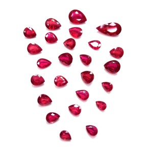 Rubis naturels de Bangkok, formes poire calibrées 4x6mm, pierres précieuses de rubis naturelles facettées en vrac pour la fabrication de bijoux, prêtes à l'emploi - Product Image 4