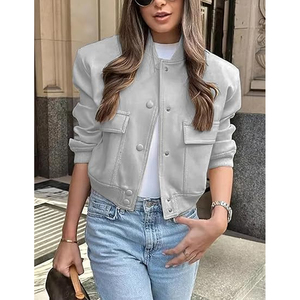 Chaqueta Varsity Corta para Mujer, Proveedor de Chaquetas Bomber Premium en Alibaba USA - Product Image 3
