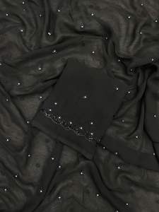 Sari de Georgette de Diseño Exclusivo con Blusa Elegante, Moderno y Estilizado, Última Moda India, para Fiestas, Casual, para Mujer - Product Image 2