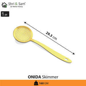 Onida Stainless Steel Skimmer with Gold PVD Coating <b>Colander</b> & Strainer - Product Image 1