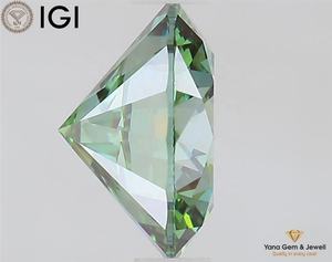 Diamant de laboratoire CVD de 1,50 carat avec certificat IGI, forme ronde de 7,36 mm, couleur vert vif fantaisie, clarté VS1, pour bague de fiançailles - Product Image 6
