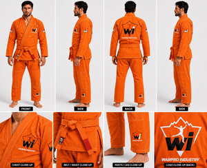 Kimono de BJJ Naranja 100% Algodón, Duradero, Corte Regular, Kit de Ropa de Artes Marciales para Hombre - Product Image 6
