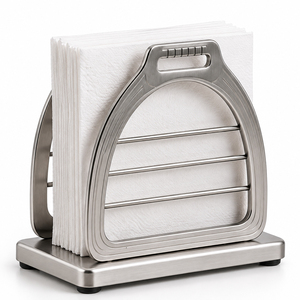 Porte-serviettes moderne en métal noir avec barre dorée, organiseur de serviettes contemporain pour table, pour salle à manger, restaurant, décoration intérieure - Product Image 5