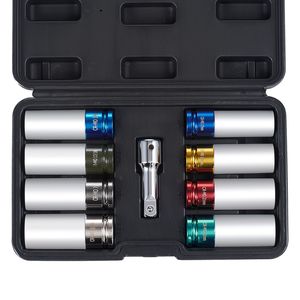 Set di Chiavi a Bussola per Dadi Ruota - Attacco da 1/2 Pollice, Metrico e SAE, a 6 Punte Profonde, 8 Misure Totali, in Acciaio CR-MO, con Bussola da 19mm - Product Image 4