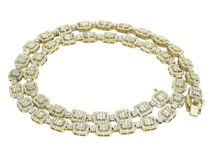 Collier chaîne à maillons en diamants glacés de luxe, argent 925, bijoux statement pour hommes et femmes, bijoux de mode haut de gamme, classique - Product Image 3