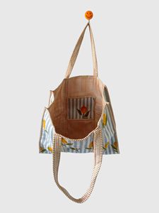 Bolso Tote de Algodón Bordado Estilo Bohemio con Estampado Floral de Limones, Bolso de Compras de Verano con Cierre Abierto - Product Image 5