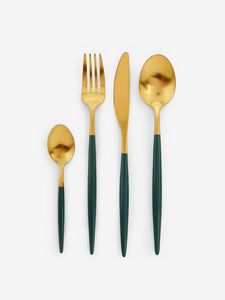 Juego de cubiertos de acero inoxidable para restaurante con construcción duradera, tenedor, cuchara, cuchillo, vajilla para comedor comercial - Product Image 1