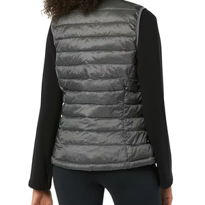 Premium Quality Breathable Solid Canvas <b>Knitted</b> Puffer Vest <b>Women's</b> Lightweight Sleeveless Bubble <b>Waistcoat</b> Custom Logo Cropped - Product Image 4
