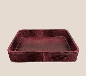 Bandeja de Servicio Rectangular Contemporánea de Cuero con Esmalte de Color, Apta para Lavavajillas, para Uso en el Hogar y Hoteles - Product Image 3