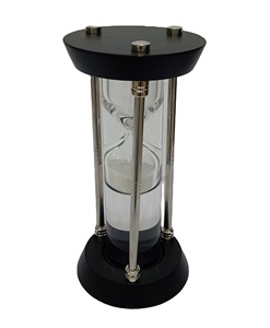 Horloge sablier moderne en bois noir sablier en verre pour la cuisine, l'enseignement ou la décoration intérieure - Product Image 1