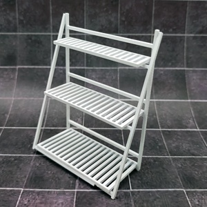 Miniature 1:12 Scale White 3-Layer Rack Plastic & <b>PC</b> Material Furniture Toys <b>Set</b> for Dollhouse Decoration - Product Image 4