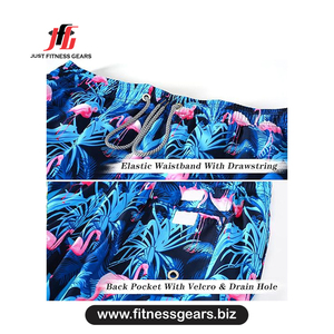 Shorts de Baño para Hombre con Estampado de Flamencos, Secado Rápido, con Cordón Ajustable, Ropa Casual de Playa - Product Image 2