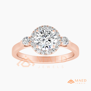 Bague solitaire en moissanite à taille ronde, bague de fiançailles en or rose, bijoux élégants pour femmes, cadeau d'anniversaire - Product Image 6