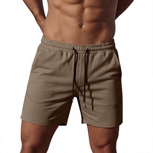 Men's Solid Color Polyester/Cotton Shorts with <b>Elastic</b> Waist <b>Lace</b> Pockets Casual Breathable Mid Rise Design Custom Brand - Product Image 1
