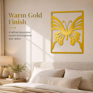 Butterfly Metal <b>Wall</b> Art Decor Modern Gold <b>Framed</b> Laser Cut <b>Design</b> for Home Interior Decoration - Product Image 5
