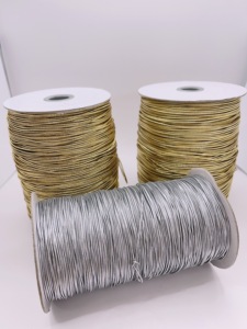 Cordon tressé métallique rond argenté et doré, 100% fil métallique pour l'artisanat et la décoration - Product Image 2